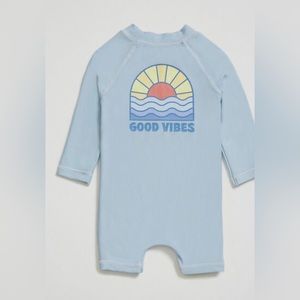 Gap baby good vibes blue one piece rash-guard 6-12 months